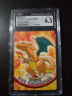 Charizard Topps Series 1 Second Print 1999 CGC 6.5 EX-NM Pokemon Card - Image 1