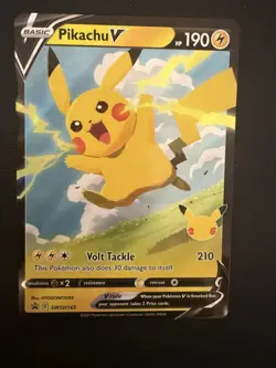 Pokemon Pikachu v SWSH143 Celebrations Promo Card - Image 1