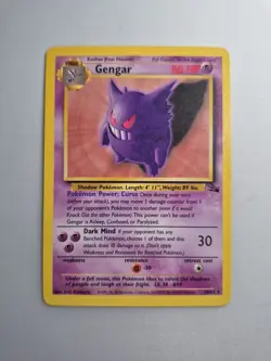 Pokemon Gengar TCG Card 20/62 Fossil Rare Non-Holo Unlimited - Image 1