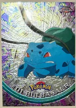 BULBASAUR #01, Series 1 - 2000, Topps TV Animation Edition Chrome Pokemon Card - Image 1