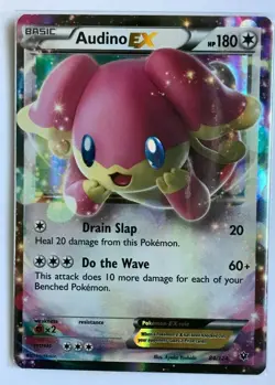 Audino EX ULTRA RARE 84/124 XY Fates Collide Pokemon card TCG NM HOLO - Image 1