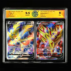 CCG GemMint9.5/Mint9 2023 Nintendo Pokemon TCG CHN. card Zacian V & Zamazenta V - Image 1