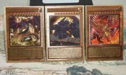 Yugioh Custom Gold Foil Cards Oricas Egyptian Gods Slifer Obelisk Dragon of Ra - Image 1