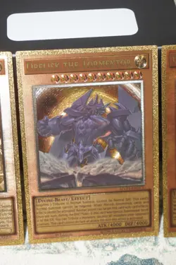 Yugioh Custom Gold Foil Cards Oricas Egyptian Gods Slifer Obelisk Dragon of Ra - Image 3