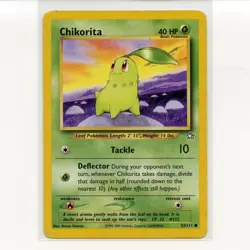 Pokemon TCG Chikorita 53/111 WotC Neo Genesis Unlimited Regular Card EN-LP 2000 - Image 1