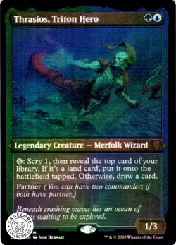 MTG Thrasios, Triton Hero (Foil Etched) (538) | NM | Commander Legends (CMR) - Image 1