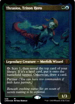 MTG Thrasios, Triton Hero (Foil Etched) (538) | NM | Commander Legends (CMR) - Image 2