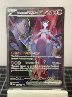 Pokemon Team Rockets Mewtwo EX SIR 231/182 NM Destined Rivals - Fresh Pull - Image 1