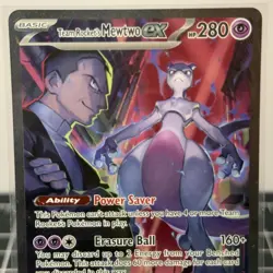 Pokemon Team Rockets Mewtwo EX SIR 231/182 NM Destined Rivals - Fresh Pull - Image 2