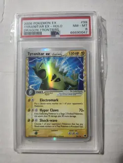2006 Pokemon EX Dragon Frontiers 99 Tyranitar EX-Holo PSA 8 - Image 1