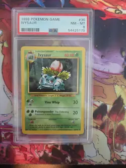 1999 Pokemon Ivysaur Base Set Unlimited #30 PSA 8 NM-MT - Image 1