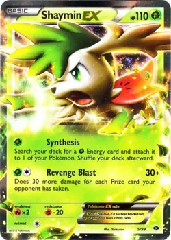 Lightly Played Shaymin-EX - 5/99 - Holo Rare ex Pokemon Next Destinies - Image 1