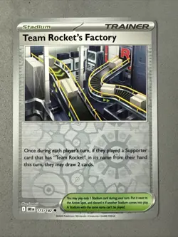 Pokemon TCG * Destined Rivals 173/182 Team Rocket's Factory * REVERSE HOLO * NM - Image 1