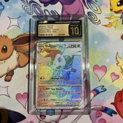 2022 POKEMON 173/172 SHAYMIN VSTAR RAINBOW RARE HOLO BRILLIANT STARS CGC 10 - Image 3
