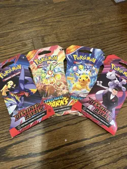 Pokemon Destined Rivals Sleeved Booster Pack Lot x2 Surging Sparks x2 4 total - Image 1