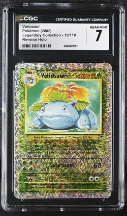 CGC 7 Venusaur 2002 Legendary (Collection) 18/110 Reverse Holo Pokemon Card - Image 1
