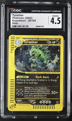 CGC 4.5 Tyranitar 2002 Expedition 29/165 Holo Pokemon Card - Image 1
