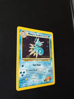 Mistys Seadra Prerelease Promo Pokemon Card Gym Heroes 9/132 NM Condition - Image 3