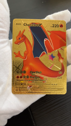 Charizard V Gold Foil Textured Display Card - Image 2