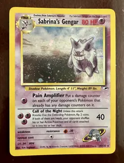 Pokemon TCG Sabrina's Gengar 14/132 Unlimited Holo Card Gym Heroes - Image 2