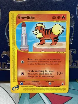 Growlithe 80/147 Aquapolis Regular Common NM Pokemon Card 2002 - Image 1