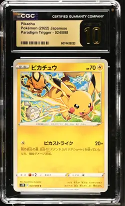 CGC 10 Pristine Pikachu 024/098 Paradigm Trigger s12 Pokemon Card - Image 1