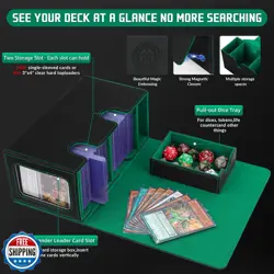 ATPWONZ MTG Deck Box with Commander Display,Holds 300+ Single-Sleeved Cards,D - Image 4
