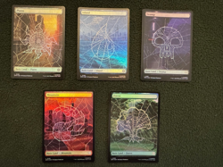 FOIL Spiderman Full Art Basic Land Set of 5 - SPM MTG - Image 1