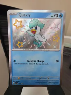 Pokemon Quaxly SVP 082 Scarlet & Violet Holo Black Star Promo NM+ - Image 1