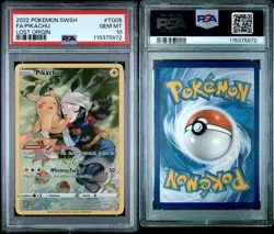 2022 POKEMON SWORD & SHIELD LOST ORIGIN #TG05 FULL ART/PIKACHU PSA 10 - Image 1