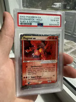 Pokemon 2003 Magmar ex EX Ruby & Sapphire #100 Holo PSA 10 GEM MINT - Image 1