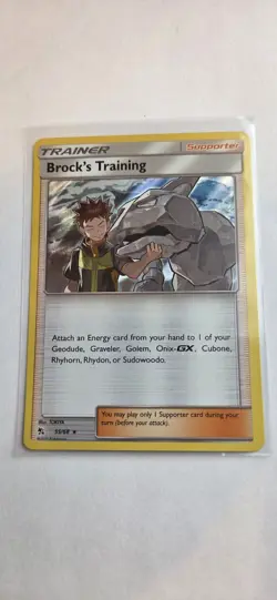 POKEMON BROCK'S TRAINING 55/68 HOLO RARE HIDDEN FATES NM - Image 1
