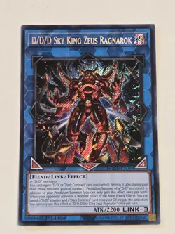 D/D/D Sky King Zeus Ragnarok DOOD-EN049 Secret Rare Yugioh 1st Edition Mint - Image 1