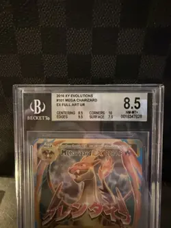 2016 Pokemon M Charizard EX Full Art #101 XY Evolutions BGS 8.5 NM+ TCG Card - Image 2