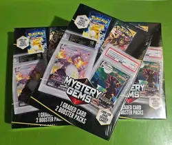 3 Boxes Pokemon Mystery Gems/ 1 Graded Card, 2 Booster Packs 2024/ Sealed - Image 1