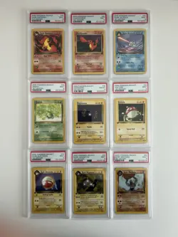 Pokemon Graded Card Lot of 9. All 1st edition PSA 9 - Image 1