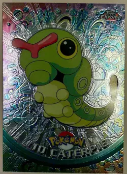 CATERPIE #10, Series 1 - 2000, Topps TV Animation Edition Chrome Pokemon Card - Image 4
