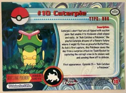 CATERPIE #10, Series 1 - 2000, Topps TV Animation Edition Chrome Pokemon Card - Image 5