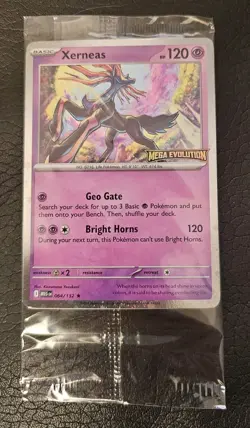Pokemon TCG - Xerneas Mega Evolution Stamped Best Buy Promo Card Sealed - Image 1