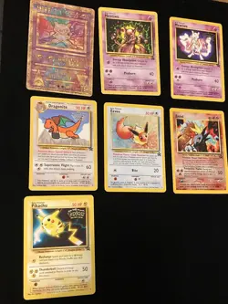 Pokemon Lot of 7 Promo Cards Ancient Mew Entei Mewtwo Pikachu Eevee Dragonite - Image 1