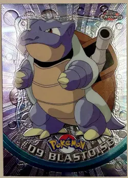 BLASTOISE #09, Series 1 - 2000, Topps TV Animation Edition Chrome Pokemon Card - Image 2