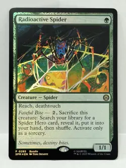 MTG Marvel's Spider-Man - Radioactive Spider Promo Foil # 0285 In Hand - Image 1