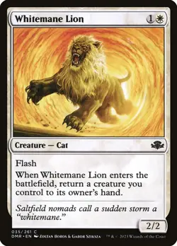 NM Foil Whitemane Lion, MTG, Dominaria Remastered, Magic the Gathering, 35 - Image 1