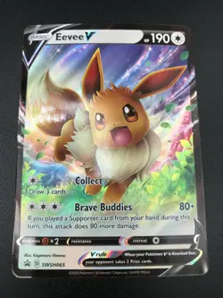 Eevee V ULTRA RARE SWSH065 Black Star Promo NM Pokemon 2020 - Image 1