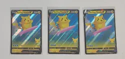 Pokemon Celebrations 2021 Surfing Pikachu V 008/025 Lot Of 3 Pack Fresh - Image 1