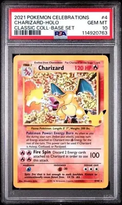 Pokemon Charizard Celebrations 4/102 Classic Holo Rare PSA 10 GEM MINT - Image 1