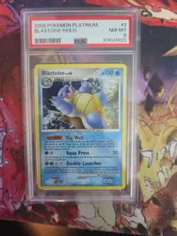 2009 Pokemon Blastoise Platinum Base Set 2/127 - Holo Rare - PSA 8 NM-MINT - Image 1