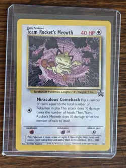Team Rocket's Meowth #18 Pokemon TCG Black Star Promo Near Mint or Better - Image 2
