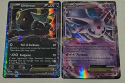 Pokemon TCG Umbreon EX 55/124 & Espeon EX 52/122 Fates Collide - Image 1