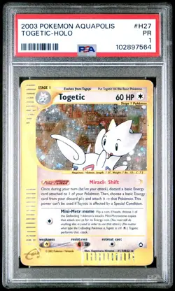 2003 Pokemon Aquapolis Togetic Holo H27/H32 PSA 1 E-Reader Series POP 3 - Image 1